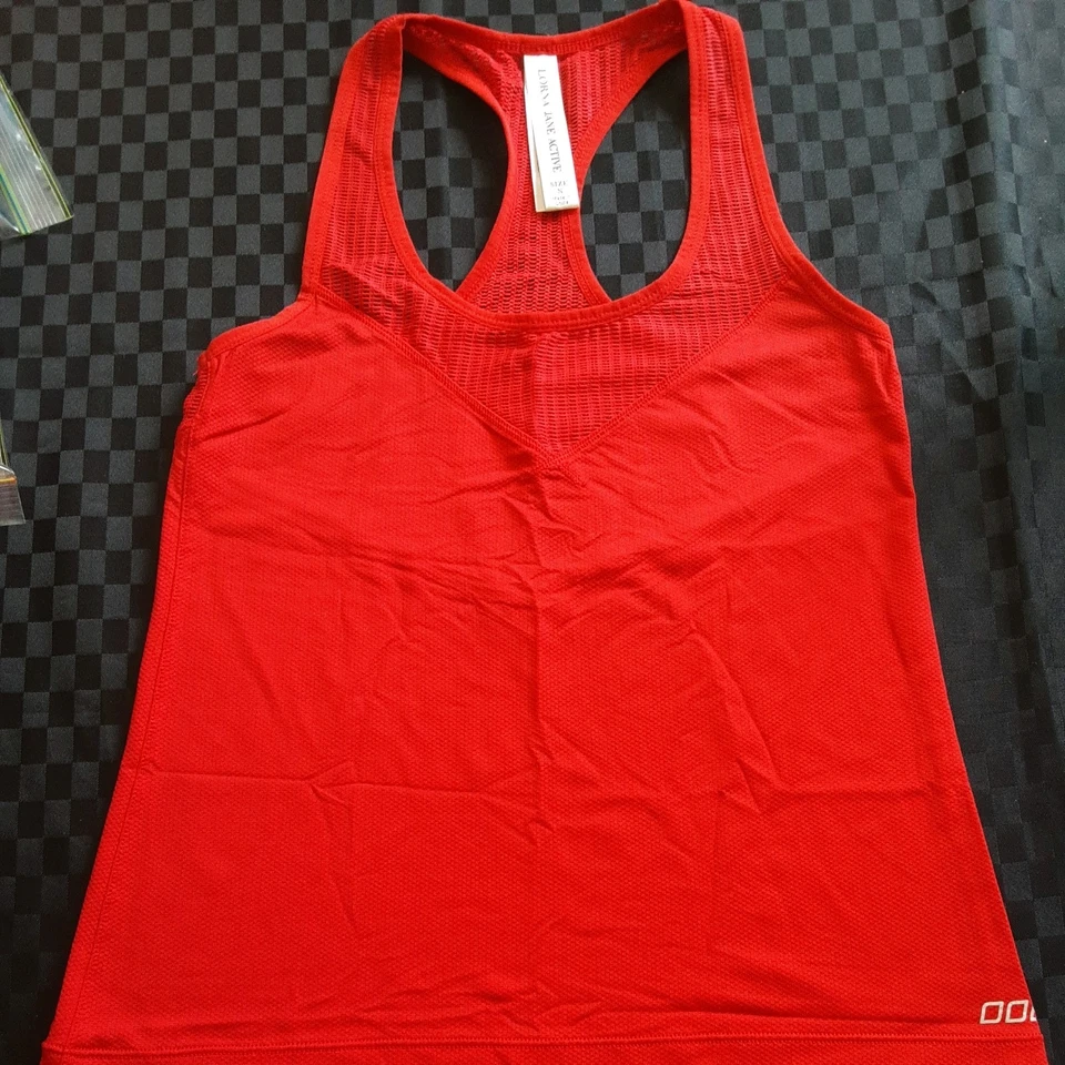 LORNA JANE FLURO WATERMELON ORANGE TOP SIZE S LIKE NEW