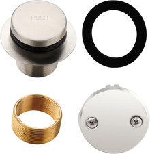 Brushed Nickel Tub Drain Tip-Toe Tub Trim Set Conversion Kit Assembly, Bathtub