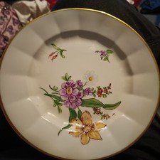 pre 1890 Royal Copenhagen Floral Plate 7 1/2cm Diameter Intact Gold Rim Antique