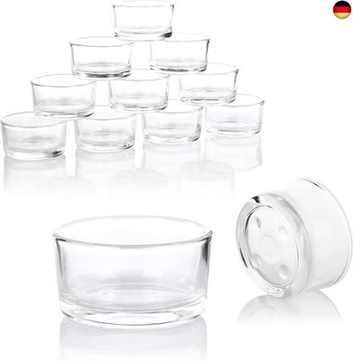 Tea Light Glasses Pack of 18 - Small Glass Tea Light Holders as Table Decoration
