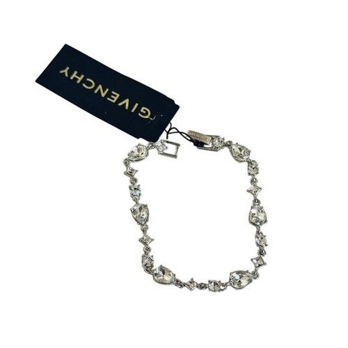 Givenchy Tennis Flex Bracelet Crystal Rhinestone Silver High End Designer NWT 7" - Picture 6 of 6