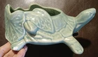 Vintage 1950s  Ceramic McCoy Green Turtle Water Lilies Planter Mid Century