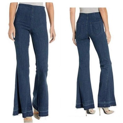 MUMU BLUE Jeans Berkeley Bells Dark & Stormy SMALL Raw Hem