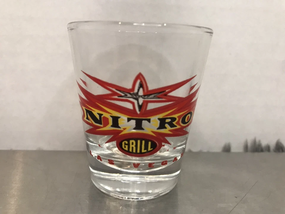 Raro WCW Nitro Grill Las Vegas lembrança vidro transparente luta livre WWE WWF - Imagem 4 de 4