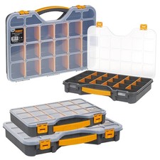 Tool Organiser Storage Box Carry Case Adjustable Dividers Screws Bits Parts DIY