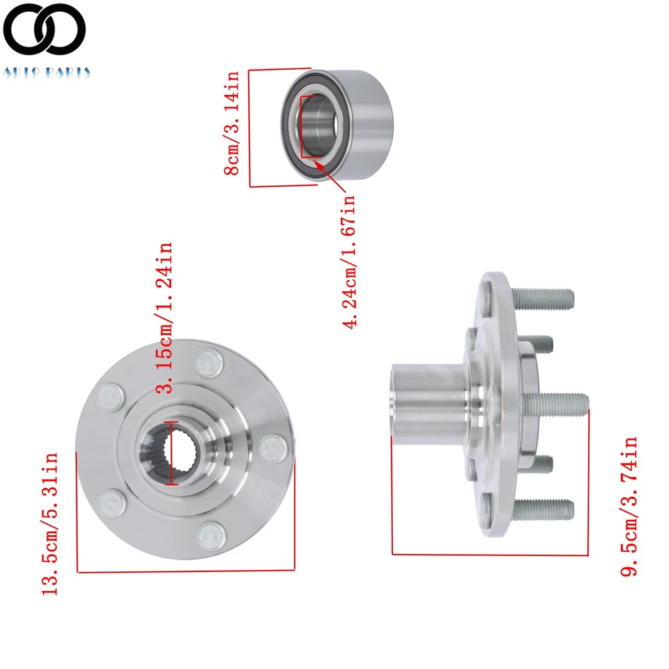 Conjunto de buje de cojinete de rueda delantera de acero para Mitsubishi Outlander Sport 2011-2018 Foto 4 de 4