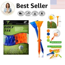 40-Pack of 3-1/4" Plastic Golf Tees - Virtually Unbreakable  Colorful Options