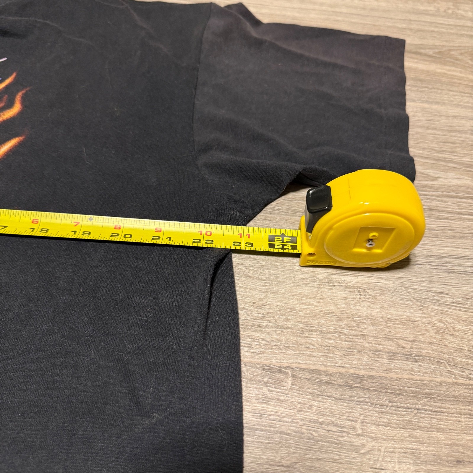 Vintage 1992 3D Emblem American Biker Flames Skull T-Shirt Men's Size XL 23 x 29 image 9