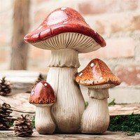 "Dekopilz Fliegenpilz \"Grande\" 33 Cm Groß, Herbst Deko Figur Pilz Rot + Weiß"