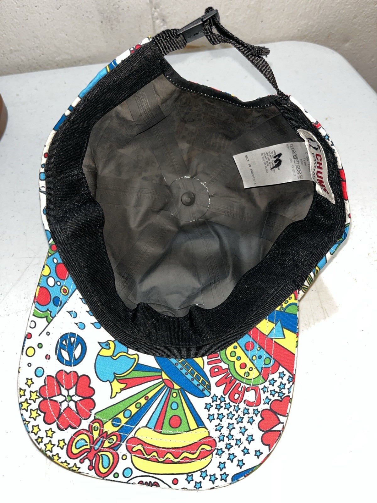 CHUMS Gortex Strapback Hat Cap Peace Love Print D… - image 9