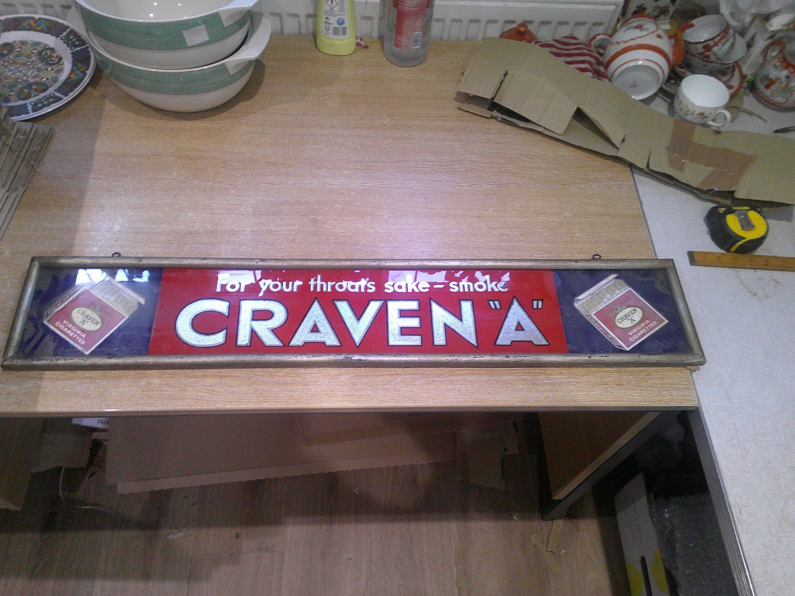 Cigarette Advertising Craven A Cardboard Cigarettes Sign