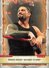 ROMAN REIGNS 2020 Topps WM #45 Returns to WWE RAW Wrestling Card
