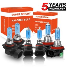 For 2015-2019 Ford F150 6X 4200K Halogen Headlight Hi/Lo + Fog Light Bulbs Combo