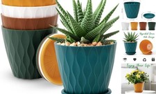 Plant Pots, 5 Pack Flower Pots Outdoor Indoor, Planters with 6 inch Multicolor