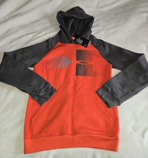UNDER ARMOUR COLD GEAR  BOYS HOODIE  GRAY ORANGE YOUTH SMALL S  NEW TAGS NWT