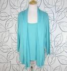C'est City An August Silk Company Blue Cardigan Twin Set Size XL Silk/Cotton NWT