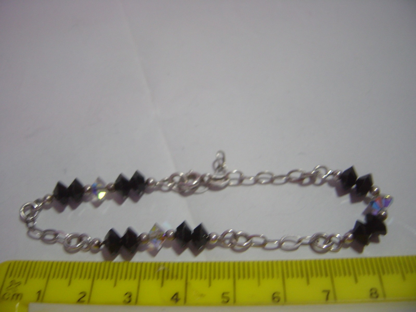 Superb Solid Silver Bracelet with Sparkly Crystal… - image 2