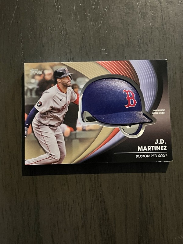 2022 Topps Update Series Commemorative Batting Helmet - J.D. Martinez Gold-#/75