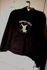 Disney Authentic Fairies Tinker Bell Black Fleece Hoodie Pullover Jacket Medium