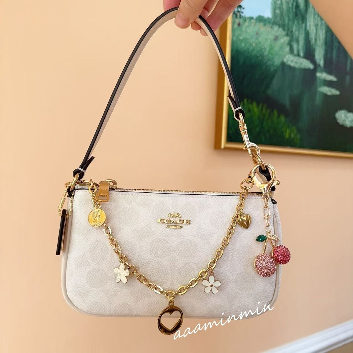 NWT Coach Nolita 19 In Signature Canvas Chalk White CW426