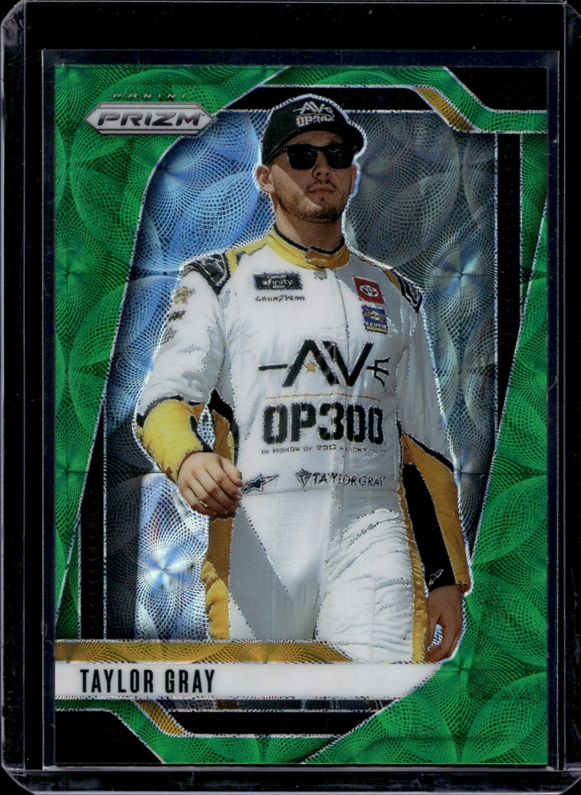 2025 Panini Prizm NASCAR Racing #23 Taylor Gray Green Scope Prizm #021/149