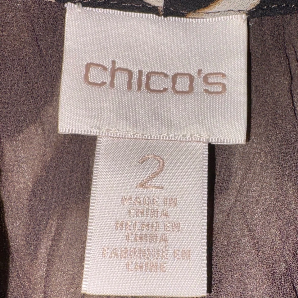 Chaqueta Chico's Cuello Piel Sintética Estampado Leopardo Marrón Estampado Animal Talla 2 L Foto 3 de 4
