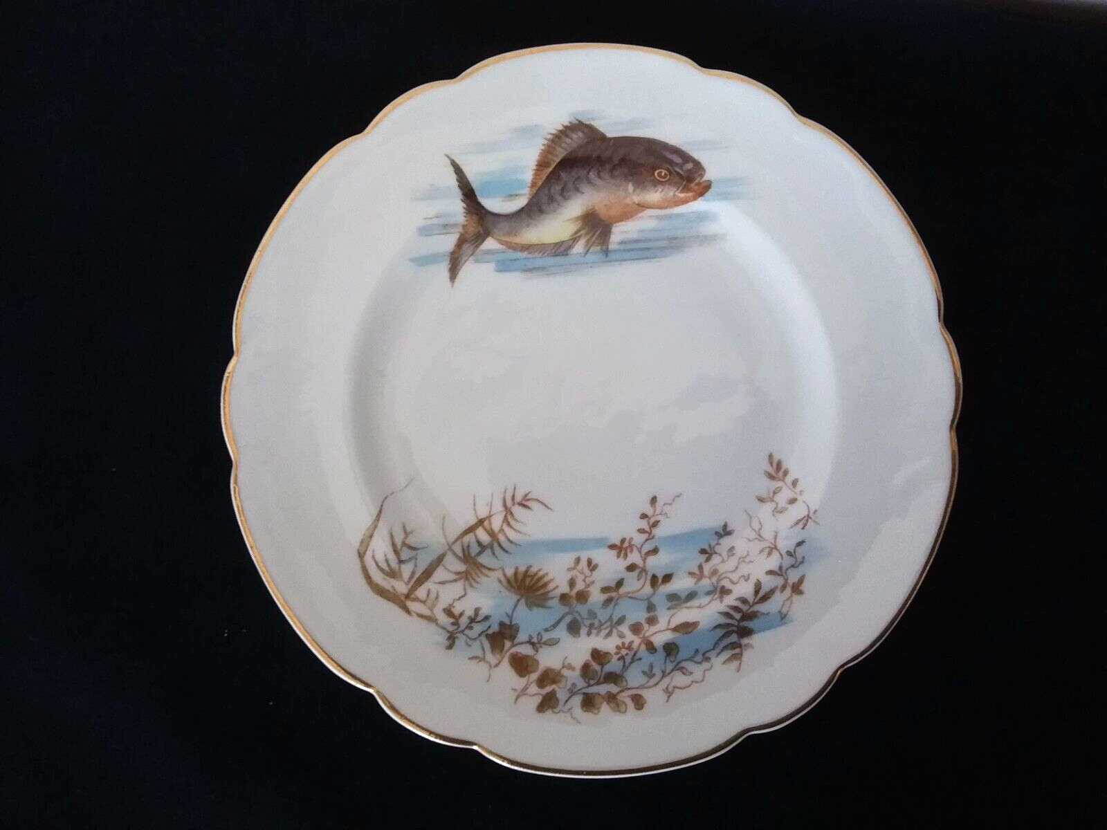 Antique Victorian Carlsbad Austria Fish Set 9 Dishes & Platter | eBay