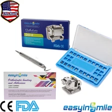 Dental Orthodontic Metal Brackets Self-ligating MINI Brace ROTH MBT 022 Adhesive
