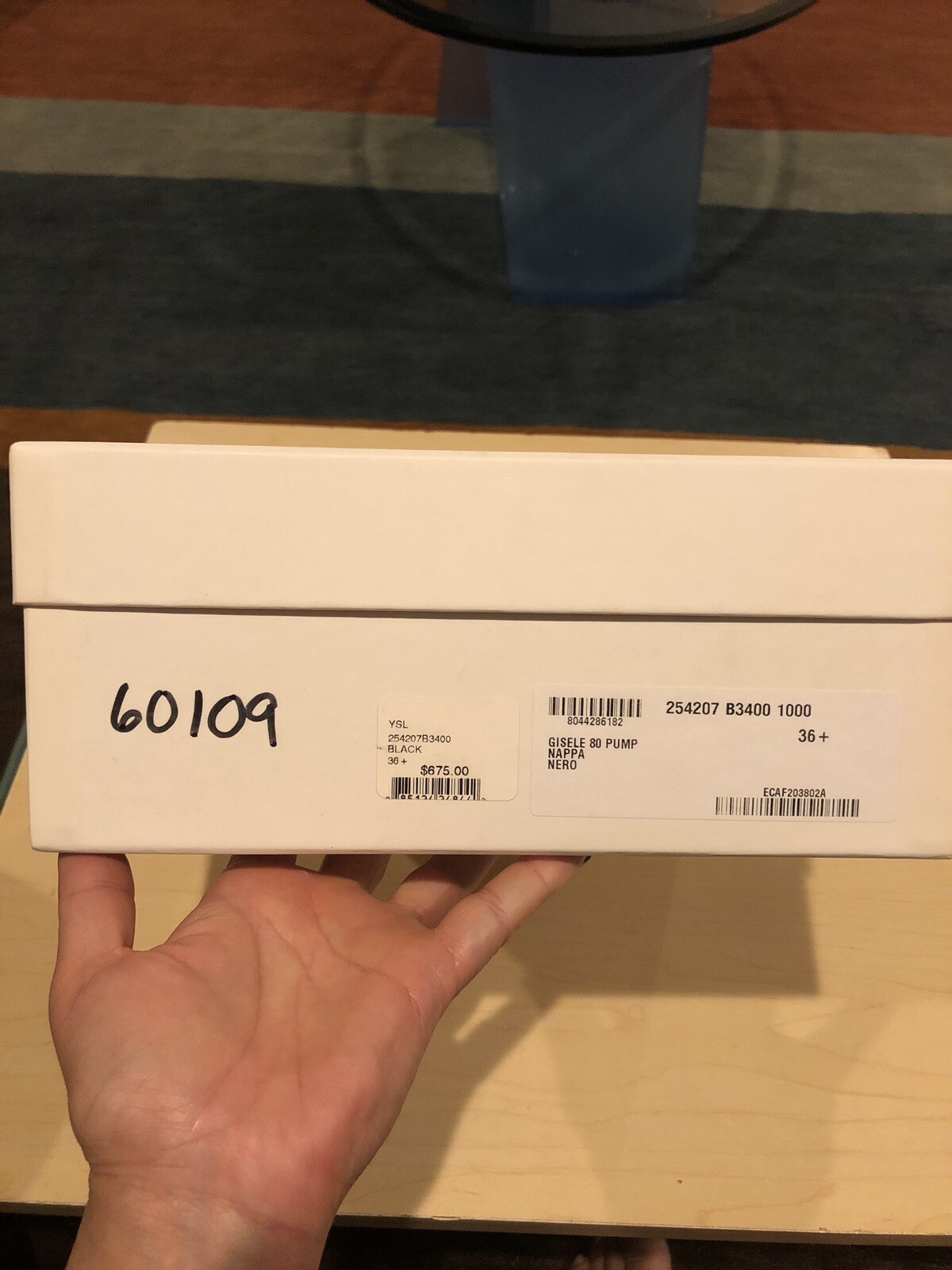 Scarpe donna YSL YVES SAINT LAURENT Rive Gauche tacco nero plateau 36 5