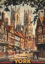 York City Vintage British Travel Railways LNER Art Poster Decor Wall Prints A4