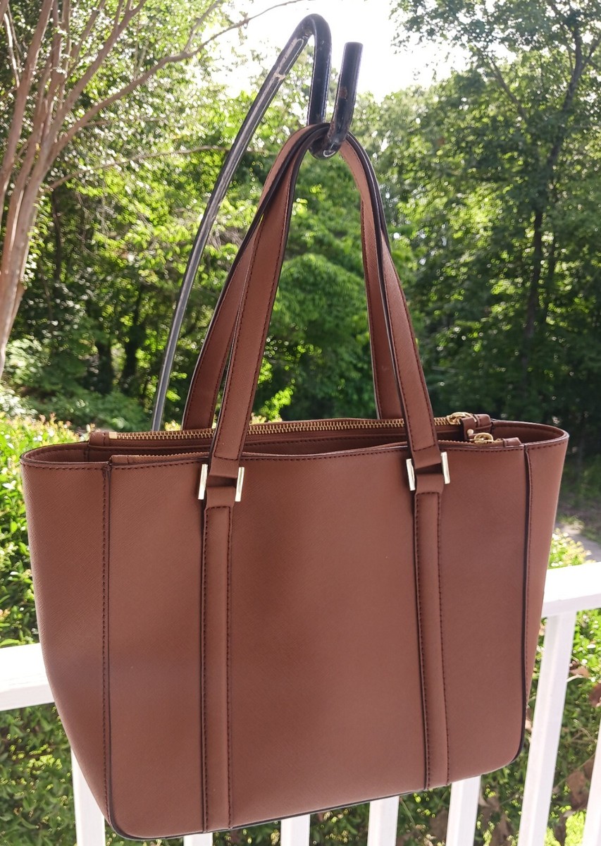 Kate Spade WKRU2101 Cadence Milk Chocolate Brown Leather Tote