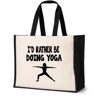 I'd Rather Be Doing Yoga Tragetasche Geburtstag Geschenk Damen Canvas Shopper