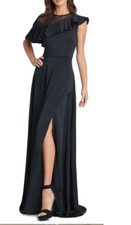 IEENA FOR MAC DUGGAL Illusion Ruffle A-line Gown (size 14)