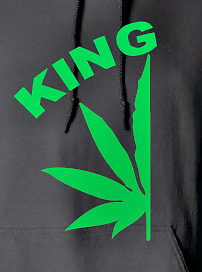King & Queen hoodies for best buds 420 Green design Black Hooded Sweatshirt - Picture 5 of 7