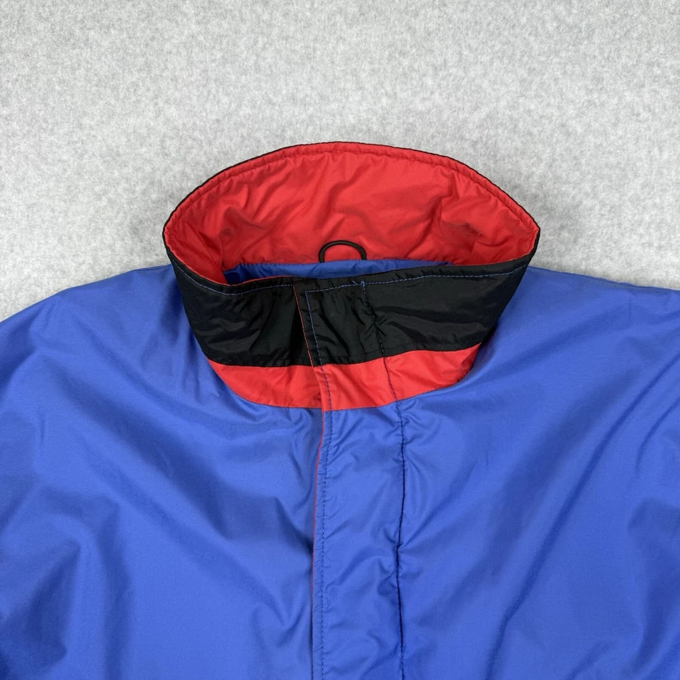 Jaqueta Woolrich Masculina Vintage Média Azul Anos 60 Zíper Completo Quebra-Vento Bolsos com Zíper - Imagem 3 de 4