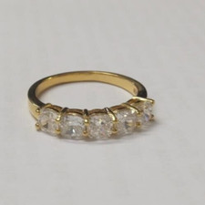 2.58CT Cushion Lab Grown Diamond Wedding Half Eternity Band Ring 14k Yellow Gold