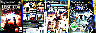PS2 3 STAR WARS GAMES BOUNDLE: BATTLEFRONT + FORCE UNLEASHED + EPISODE 1
