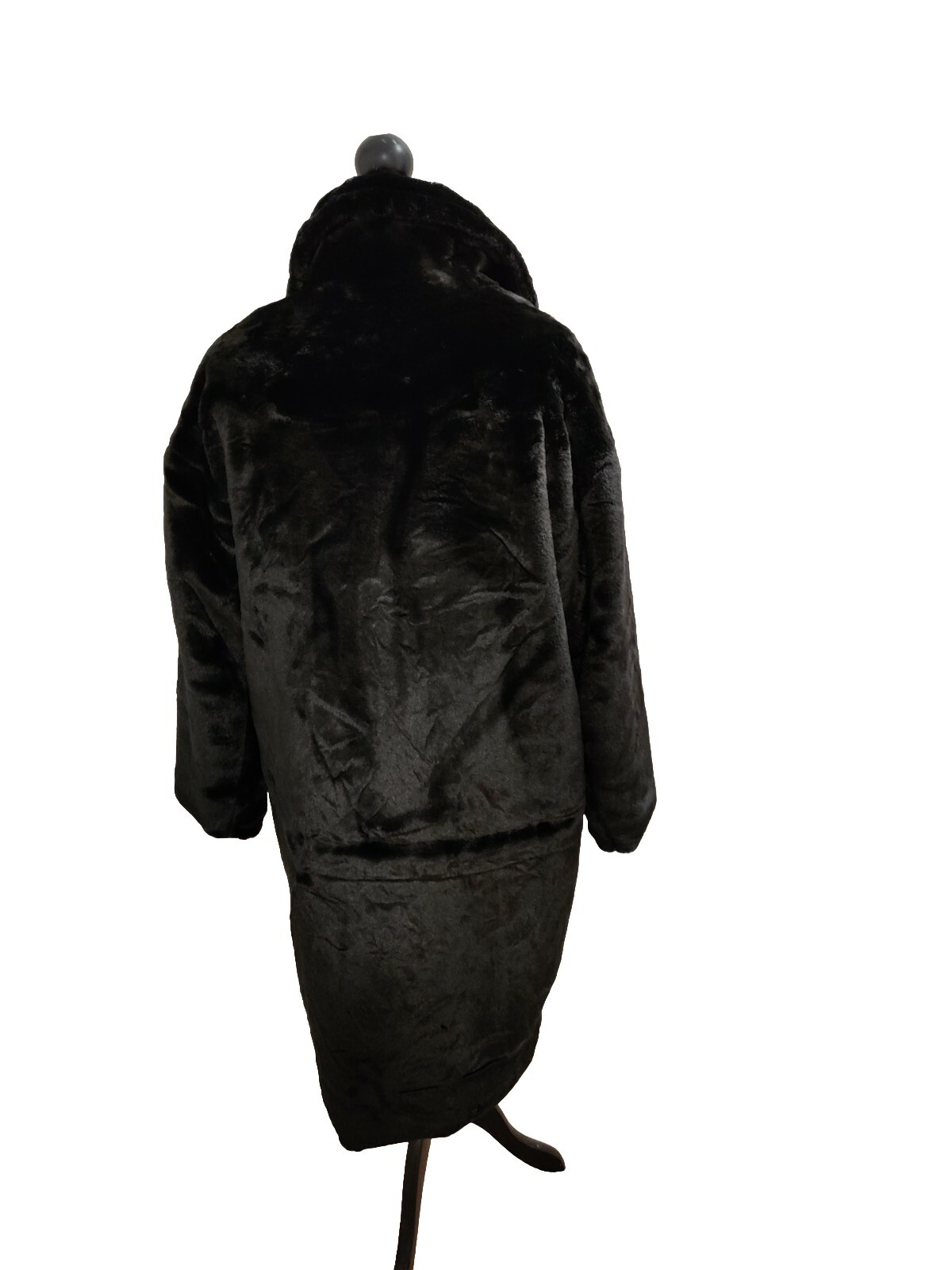 Ladies Faux Fur Coat Size 18 Black eBay