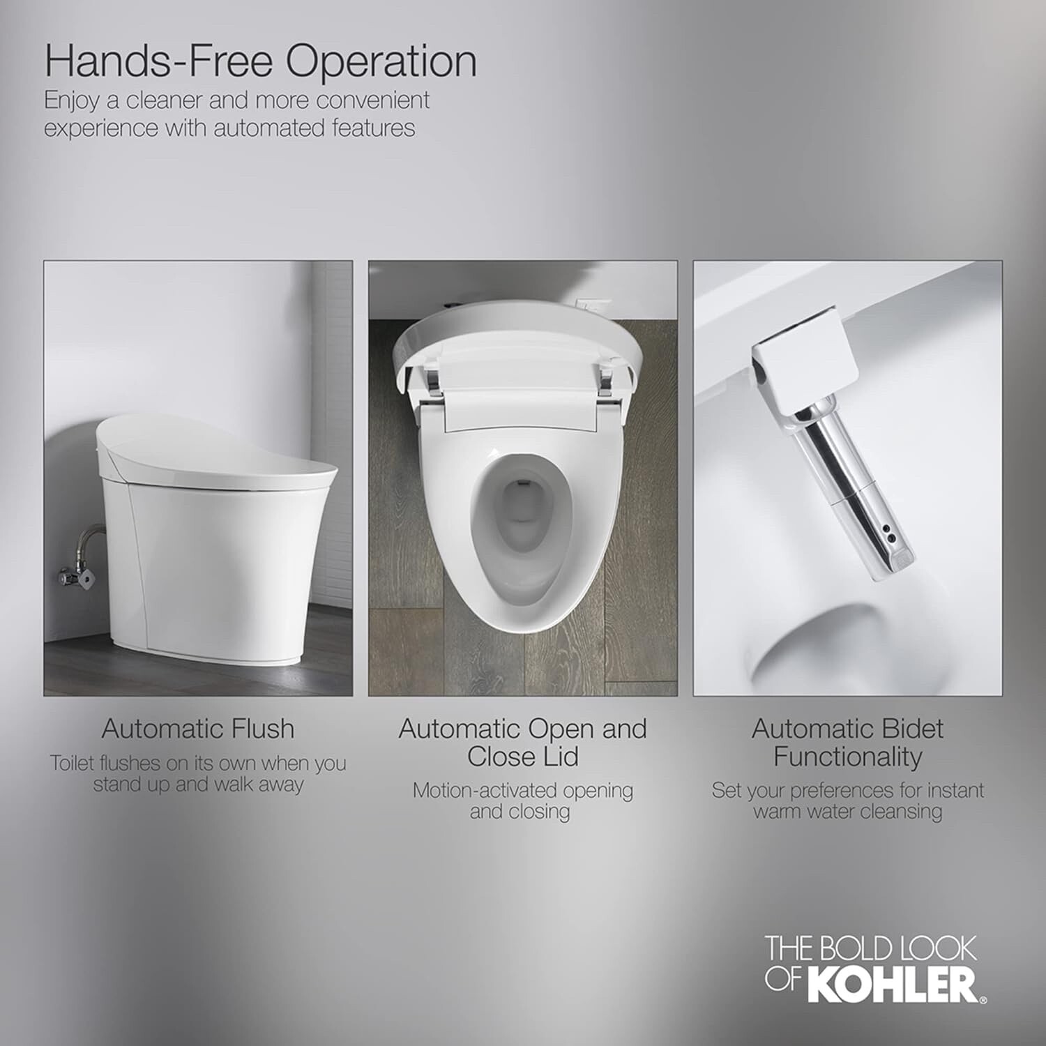 Kohler Eir Smart Bidet Toilet Comfort Height One Piece Elongated