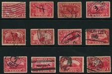 (22316 )  US stamp scott#  Q1-Q12 Used  (1ct-$1 1913 Parcel Post complete set)