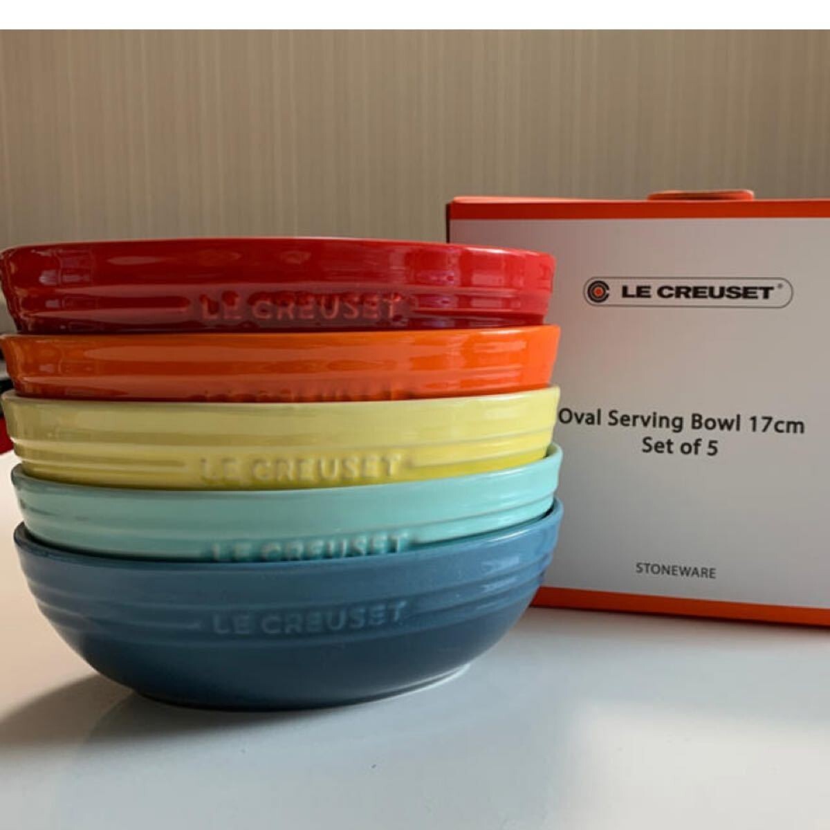 Le Creuset Bowl Oval Serving Ball 17 CM Rainbow 5 pieces 450ml