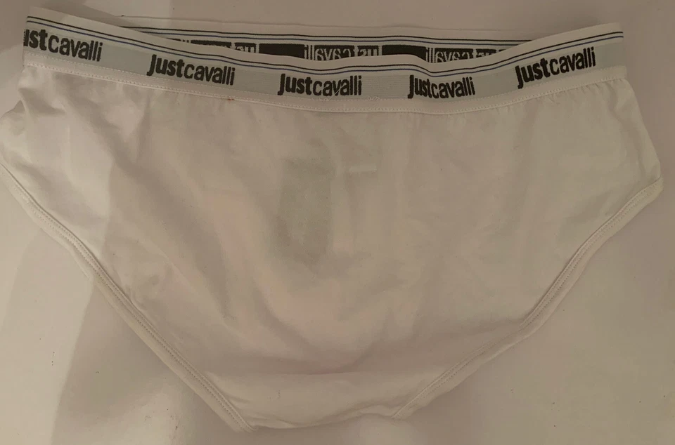 JUST CAVALLI Hombre BLANCO SLIP BRIEF ROPA INTERIOR Talla XL Algodón Auténtico Nuevo con Etiquetas Nuevo Foto 3 de 4