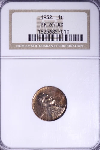 GEM PROOF 1952 Lincoln Wheat Cent Penny NGC PF65 RD FREE SHIPPING AER