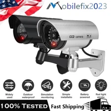 Dummy Camera CCTV Security Surveillance Cam Fake Red IR LED Outdoor Indoor