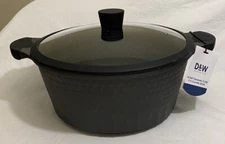 D&W Deane & White 10.3qt Premium Black Casserole Pot W/Lid 12.5” NWT