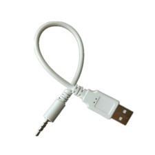 Short 20cm 2.5mm Male AUX Audio Jack To USB Charge Cable Adapter Cord White