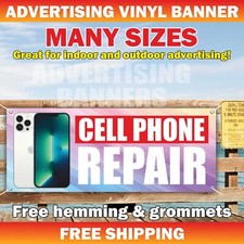 CELL PHONE REPAIR Advertising Banner Vinyl Mesh Sign service fix laptop shop