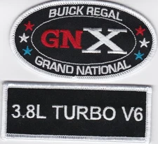 BUICK REGAL GRAND NATIONAL SEW/IRON ON PATCH EMBLEM EMBROIDERED 3.8L TURBO V6