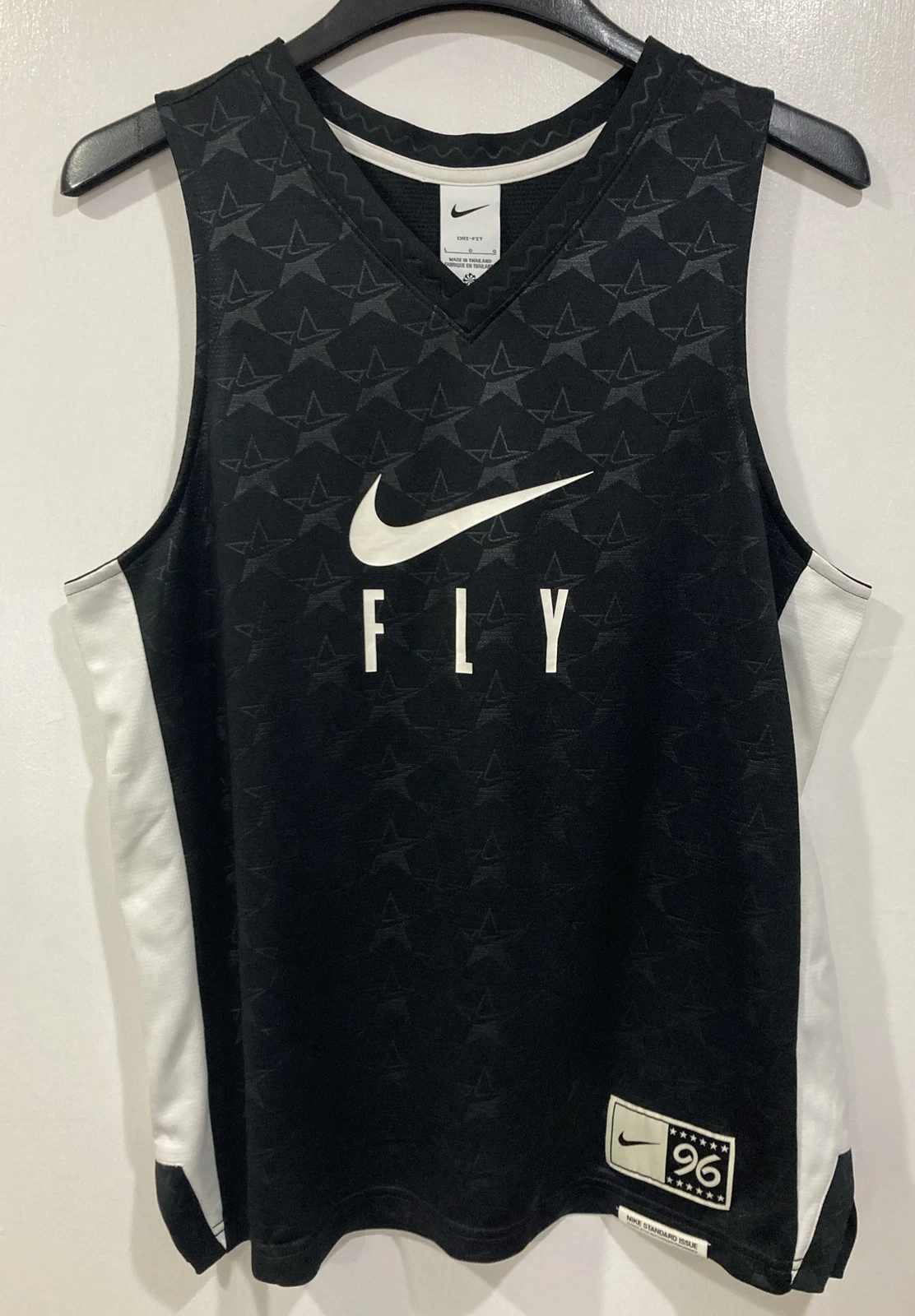 Nike FLY Standard Issue Women's Basketball Jersey Black Size LARGE DX3952-010