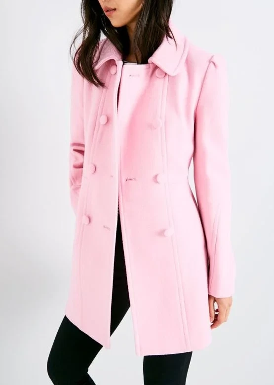 Jack Wills Bessemer Wool Coat Womens Rose Pink Size 10 *DEFECT #REF29 | eBay
